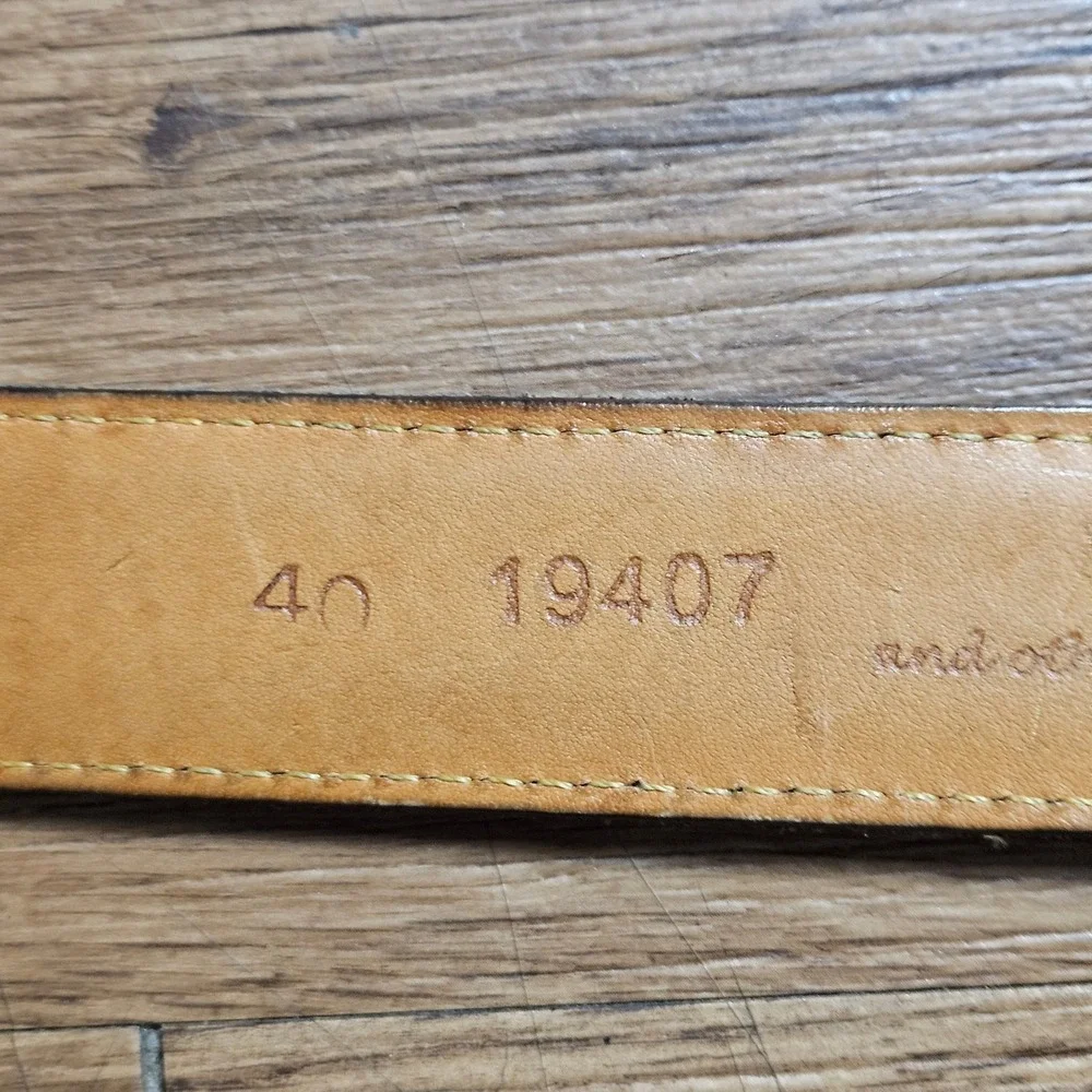 Onyx by Brighton Mens Brown Croc Embossed Italian Calfskin Leather Belt 40 19407